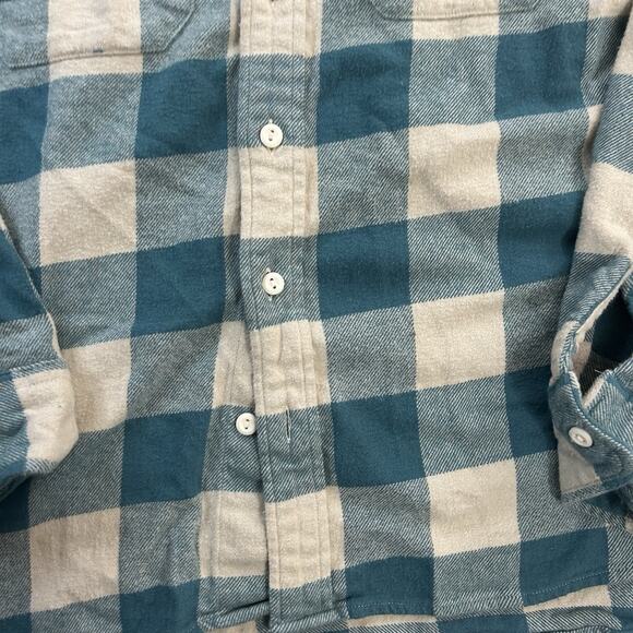 Levi’s Flannel Plaid Button Down Shirt Top Women’s Size Medium Blue - Picture 2 of 7